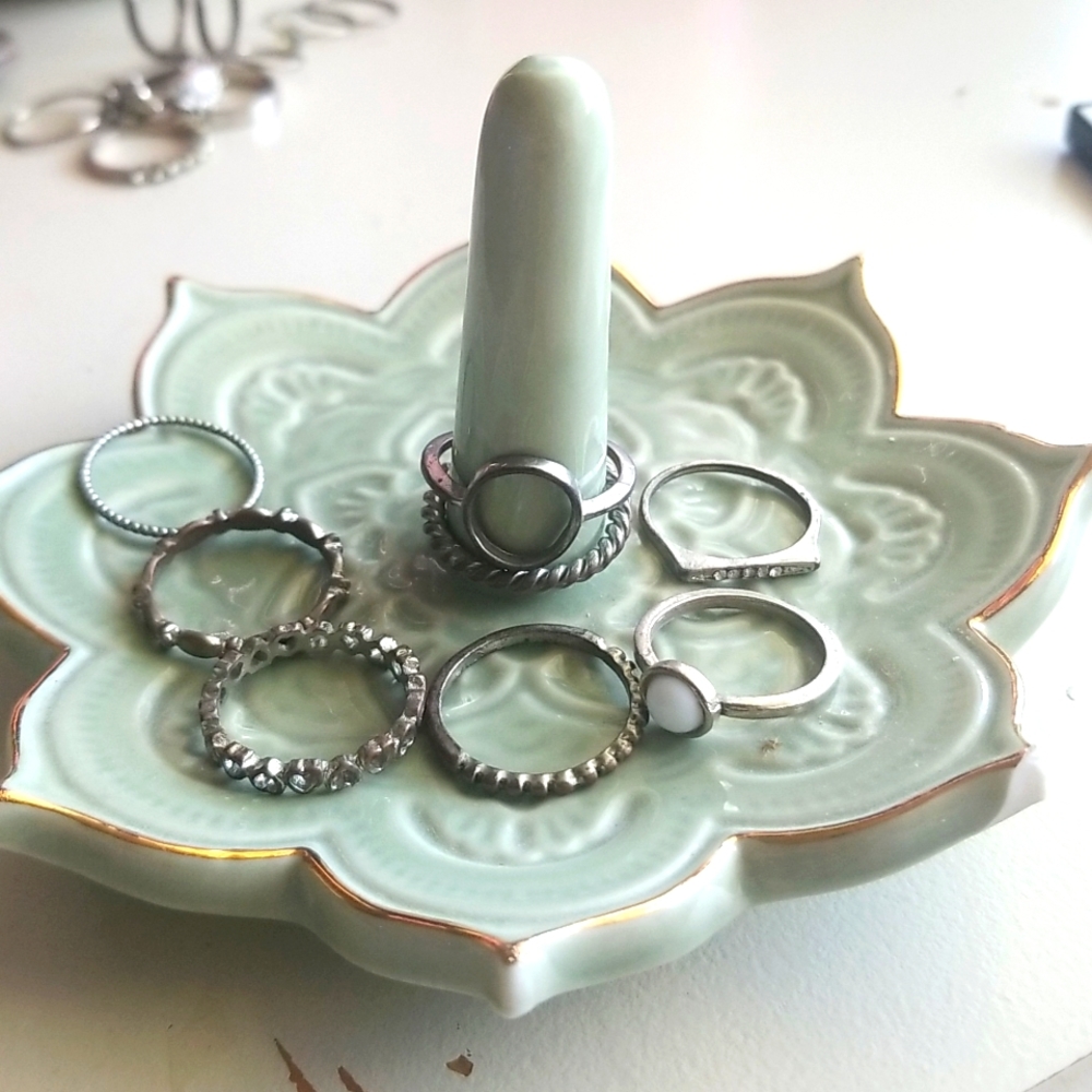 8 silver rings